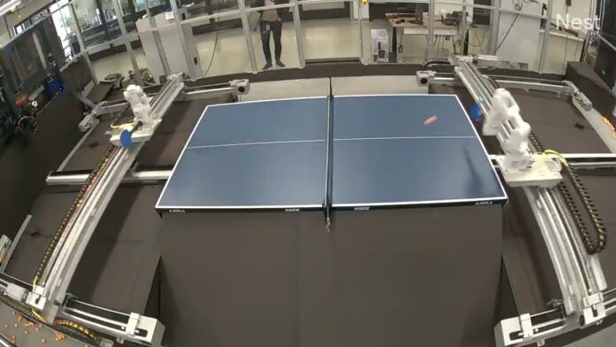 Google created two robotic arms to play an endless game of table tennis