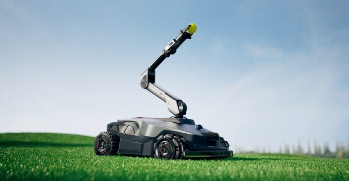 This robot lawnmower can pick fruit and toss a ball for your dog