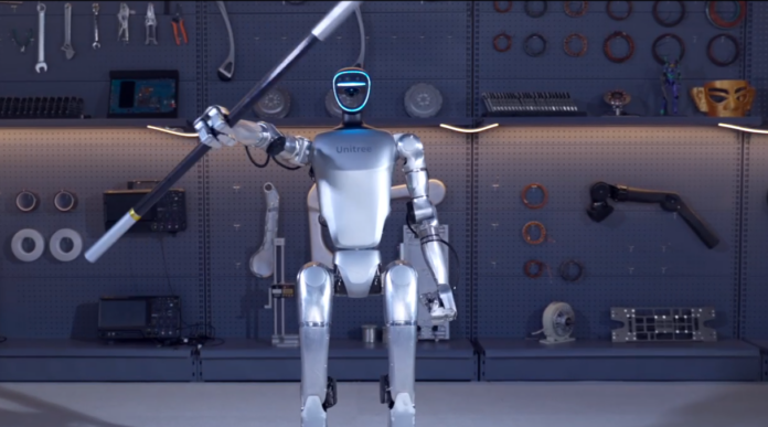 Elon Musk shares video Unitree G1 humanoid robotic robots performing backflips during concert