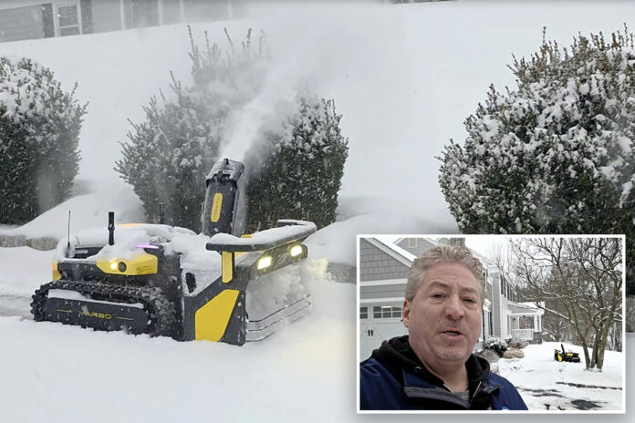 NJ man ‘sipping coffee’ as $5k robotic slow blower clears his driveway during Winter Storm Fern