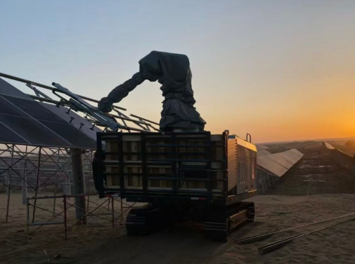 AI-powered 9-ton tracked robot for large-scale PV construction